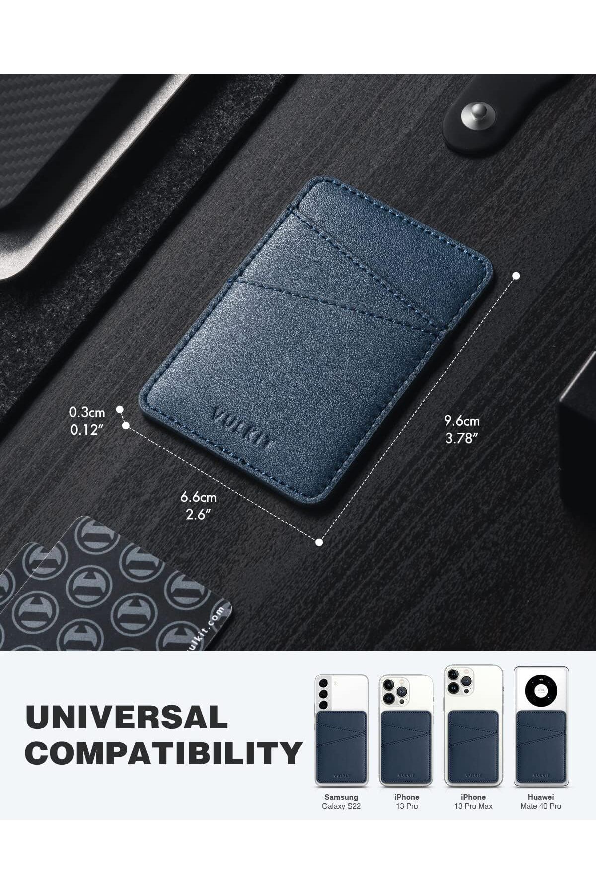 نگهدارنده کارت مخصوص موبایل - چرم لوکس، نازک و ضد RFID با چسب قوی VULKIT