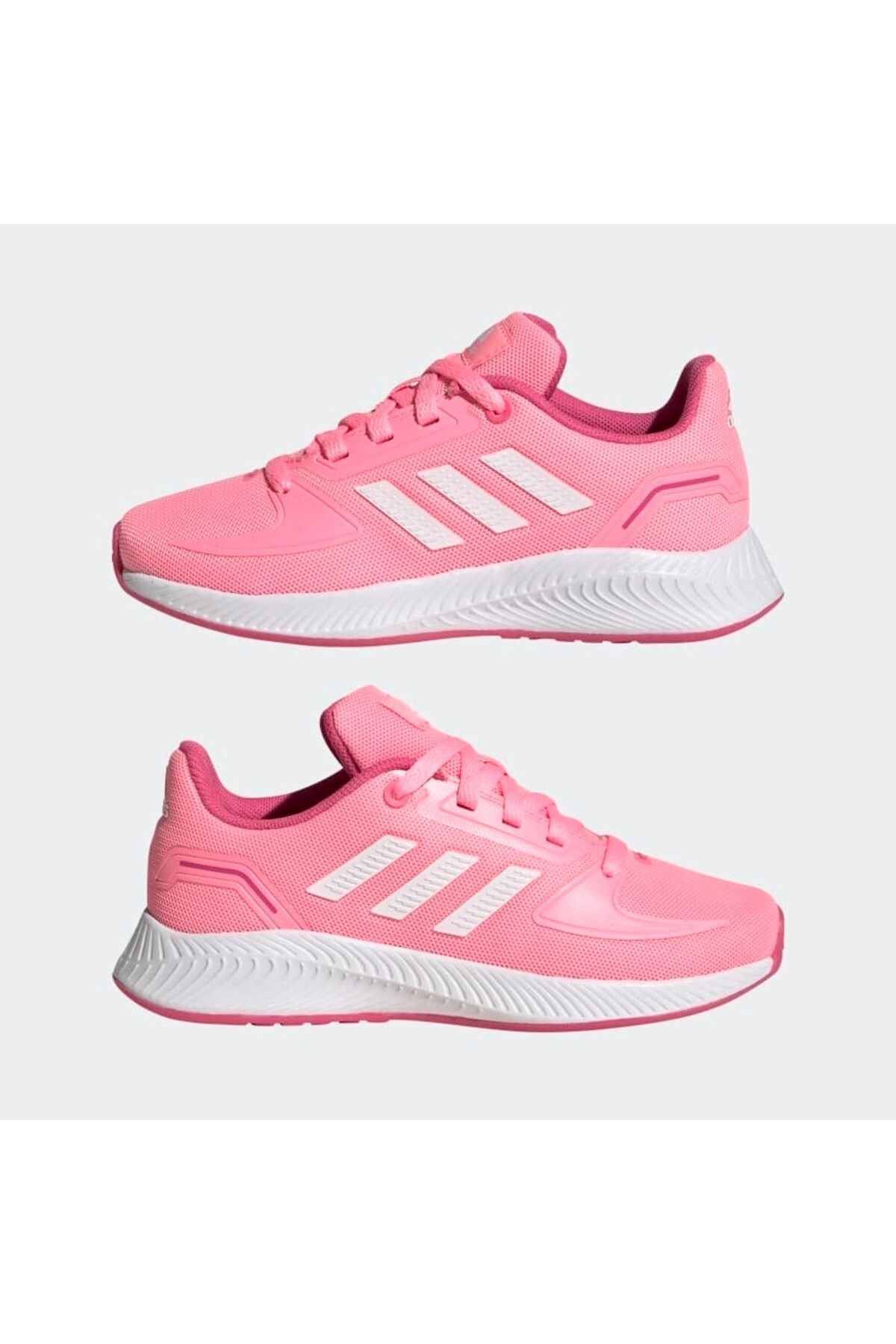 کفش دو و تمرین سفید زنانه های پیاده روی صورتی Runfalcon adidas