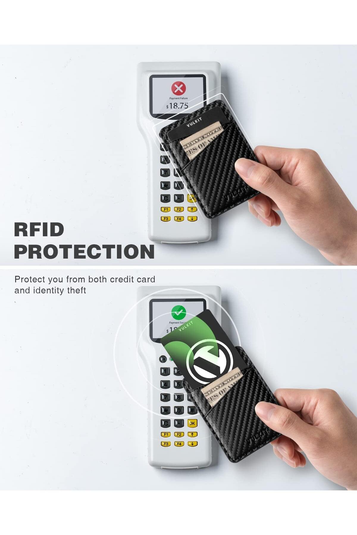 نگهدارنده کارت مخصوص گوشی - نازک، چرمی، چسبی با قابلیت محافظت RFID VULKIT