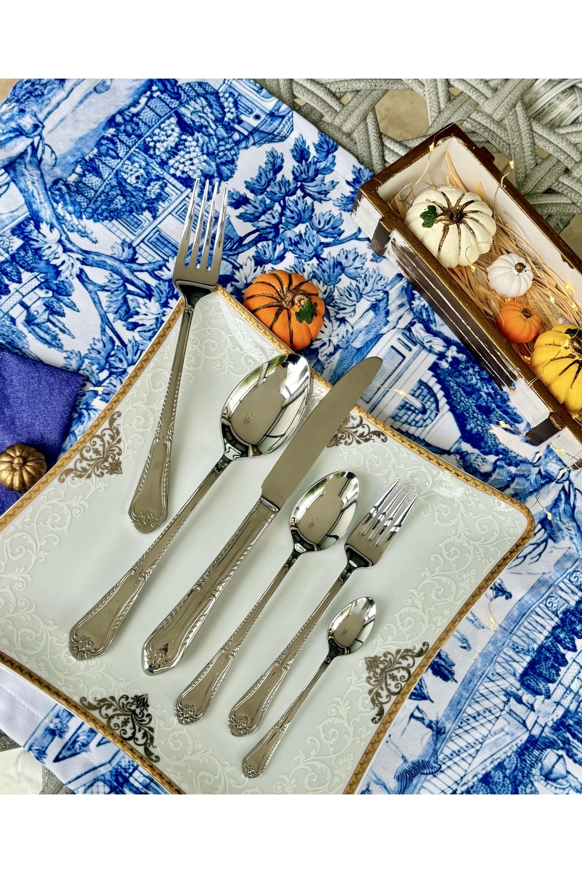 Zümrüt Zade Silver 72 Parça paslanmaz çelik 12 Kişilik Çatal Kaşık