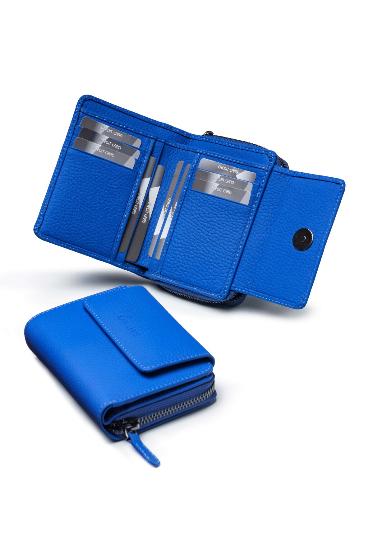 2768 Genuine Leather Women's Wallet - Blue