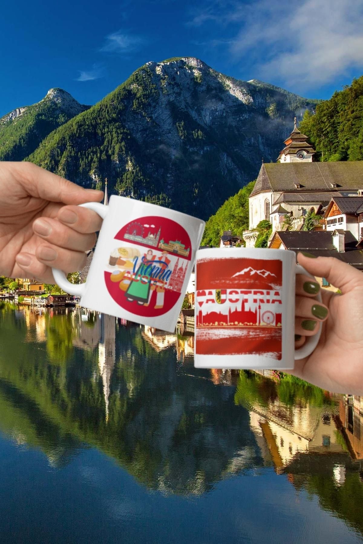 Dünyadan Hediyeler-2 Pieces Austria Mug - Travel Souvenir Austria Mug 2
