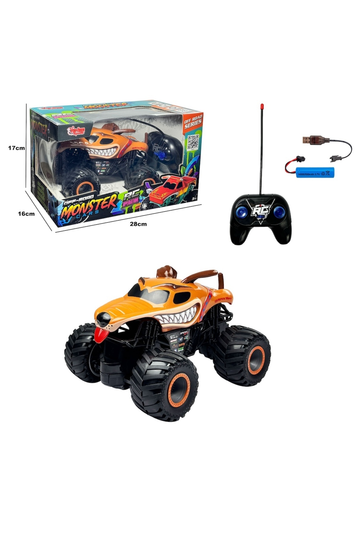 RECHARGEABLE MONSTER BROWN MONSTER TOY CAR WITH REMOTE CONTROL