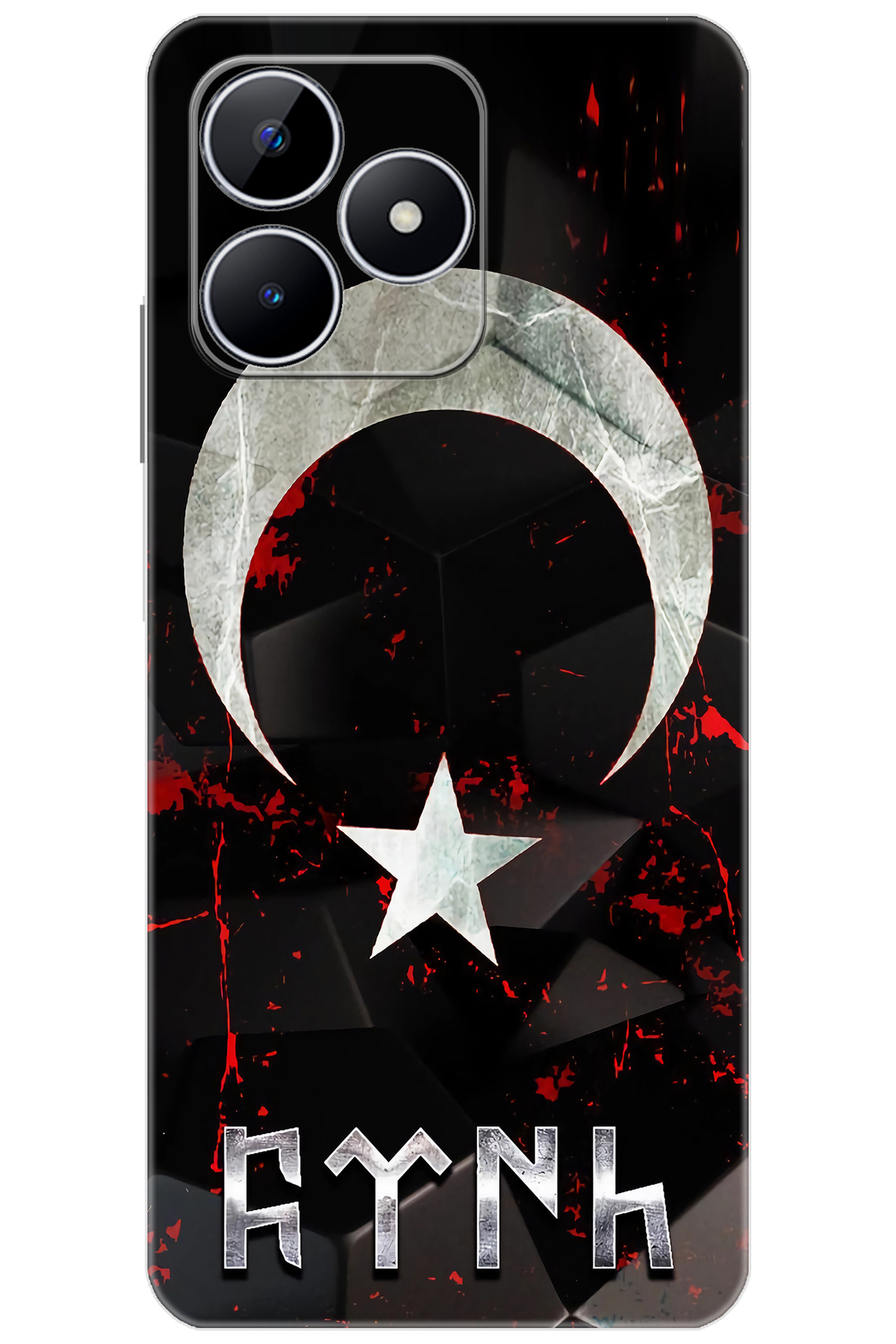 Note 50 (RMX3834) Sheath Pattern Printed Silicone Moon Star and Göktürk Turkish NGO:636 CP-FUTgADe
