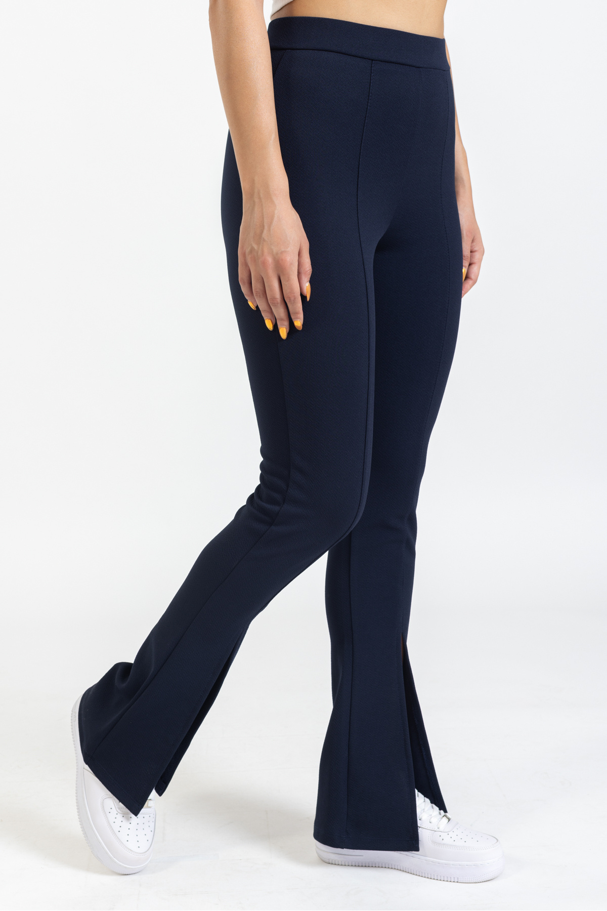 macharelbasic-pantaloni de damă bleumarin cu talie înaltă, slim fit 5