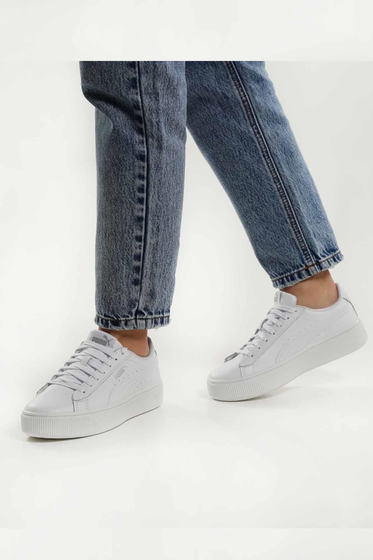 Puma Women s White High Sole Vikky Stacked B 7 Women s Casual Sneakers369143 02 1 White Trendyol