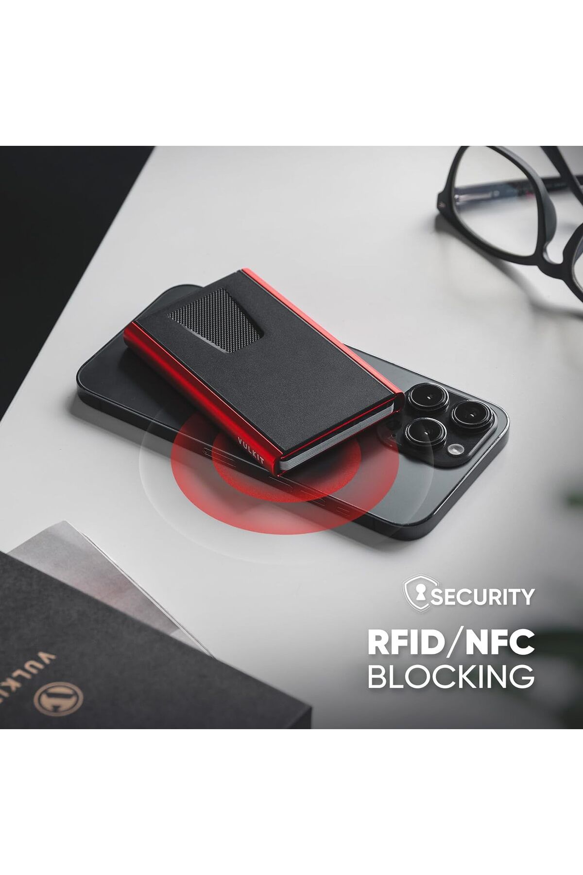 کارت کیف آلومینیومی مینیمالیستی با طراحی پاپ‌آپ – با حفاظت RFID و NFC VULKIT