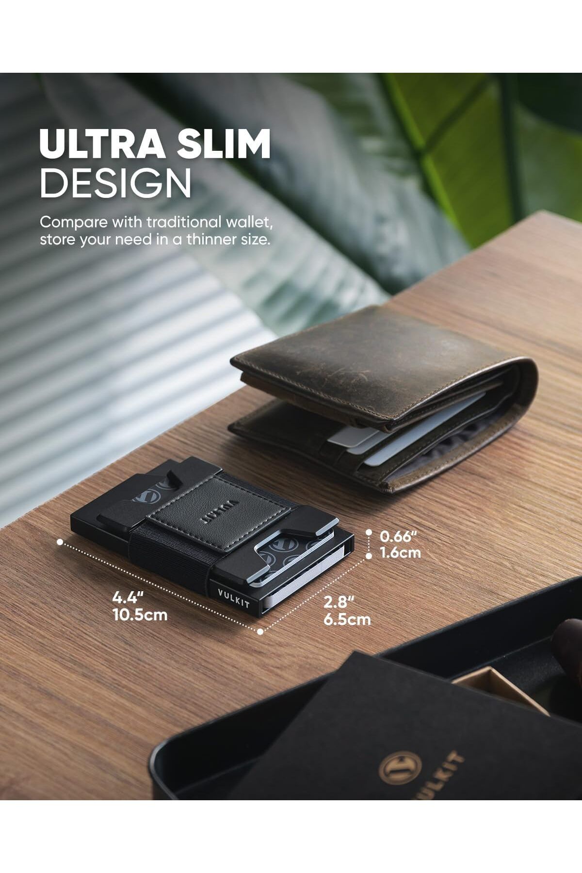 کیف پول مینیمالیستی VULKIT با طراحی فوق‌باریک، دسترسی سریع و محافظت RFID/NFC VULKIT