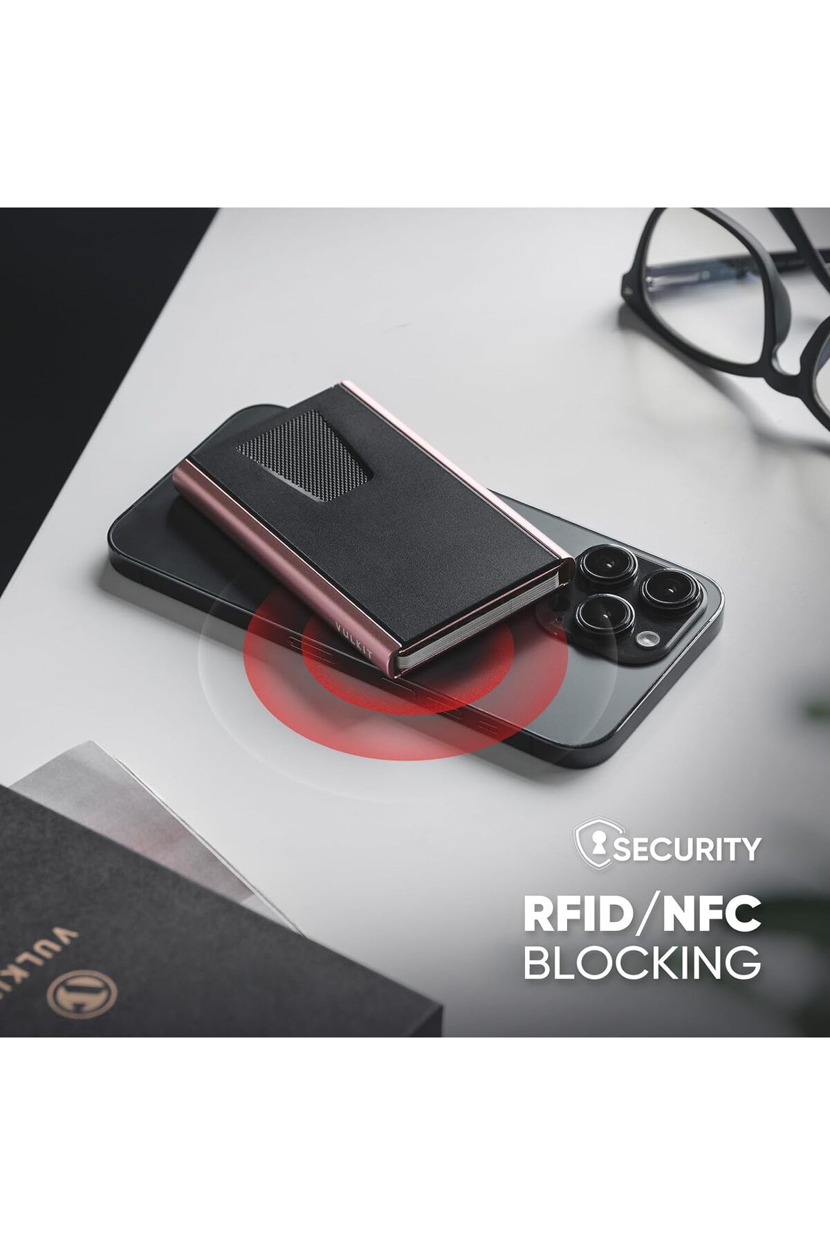 کارت کیف آلومینیومی مینیمالیستی با طراحی پاپ‌آپ – حفاظت RFID و NFC VULKIT