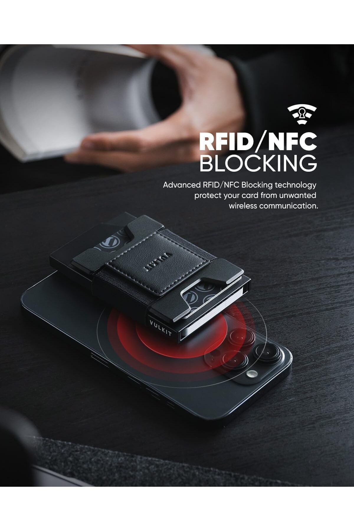 کیف پول مینیمالیستی VULKIT با طراحی فوق‌باریک، دسترسی سریع و محافظت RFID/NFC VULKIT