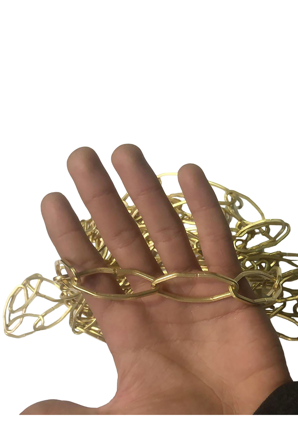 Etsylight Gotik Avize Zinciri 3 mm, 5 Metre Sarı Renk, Dekoratif Metal Zincir, Avize Zinciri