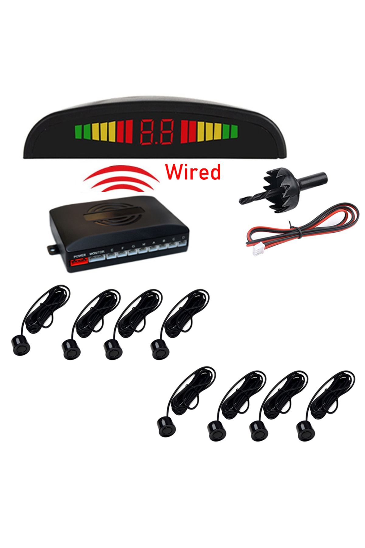 17 ODEGREE-Car Parktronic LED Parking Sensor With 8 Sensors Reverse Backup Car Parking Radar Monitor Detecto... 2