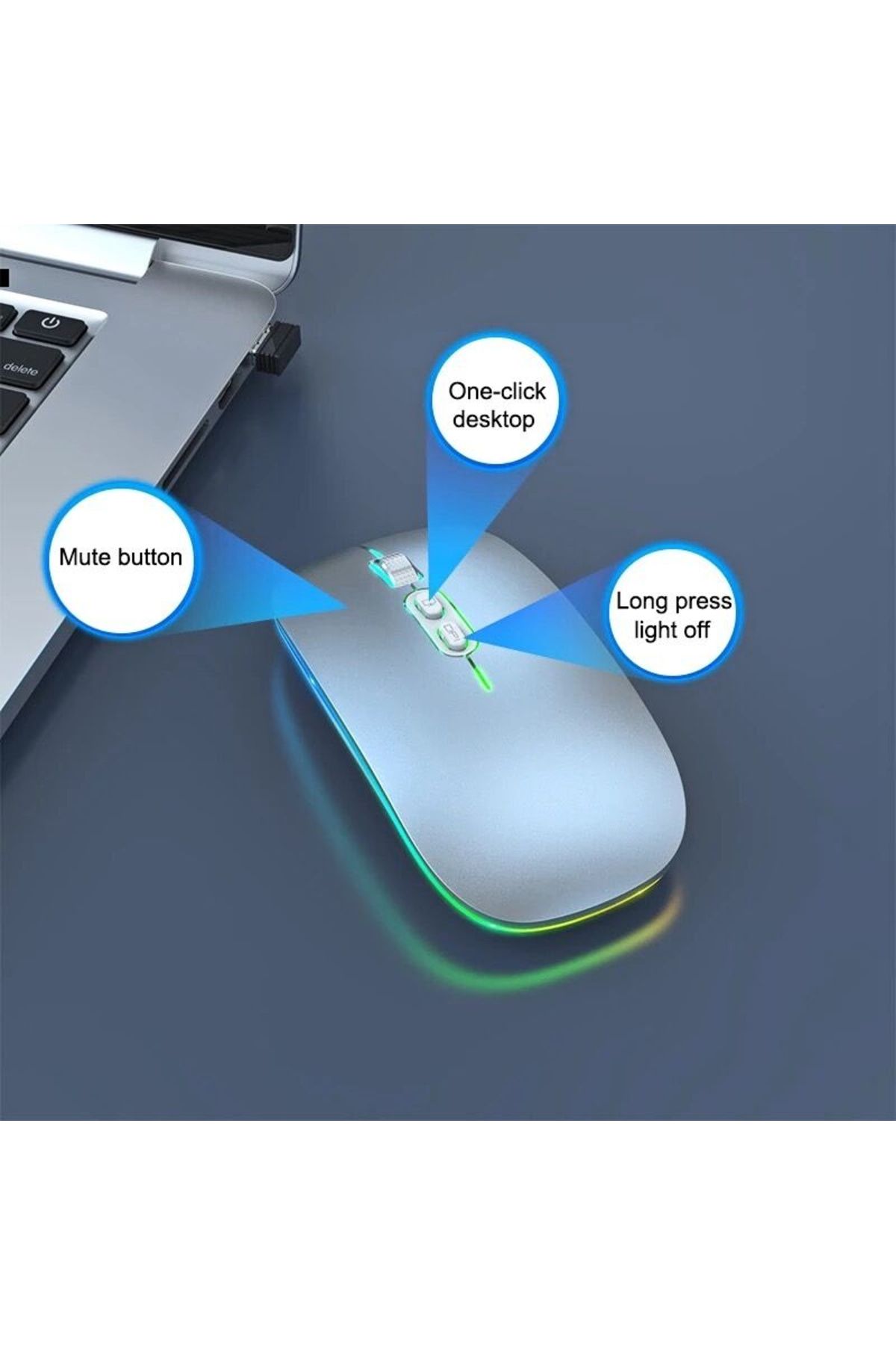 Choice-Dual Mode Bluetooth 2.4G Wireless Mouse One-Click Desktop Function Type-C Rechargeable Silent Bac... 6