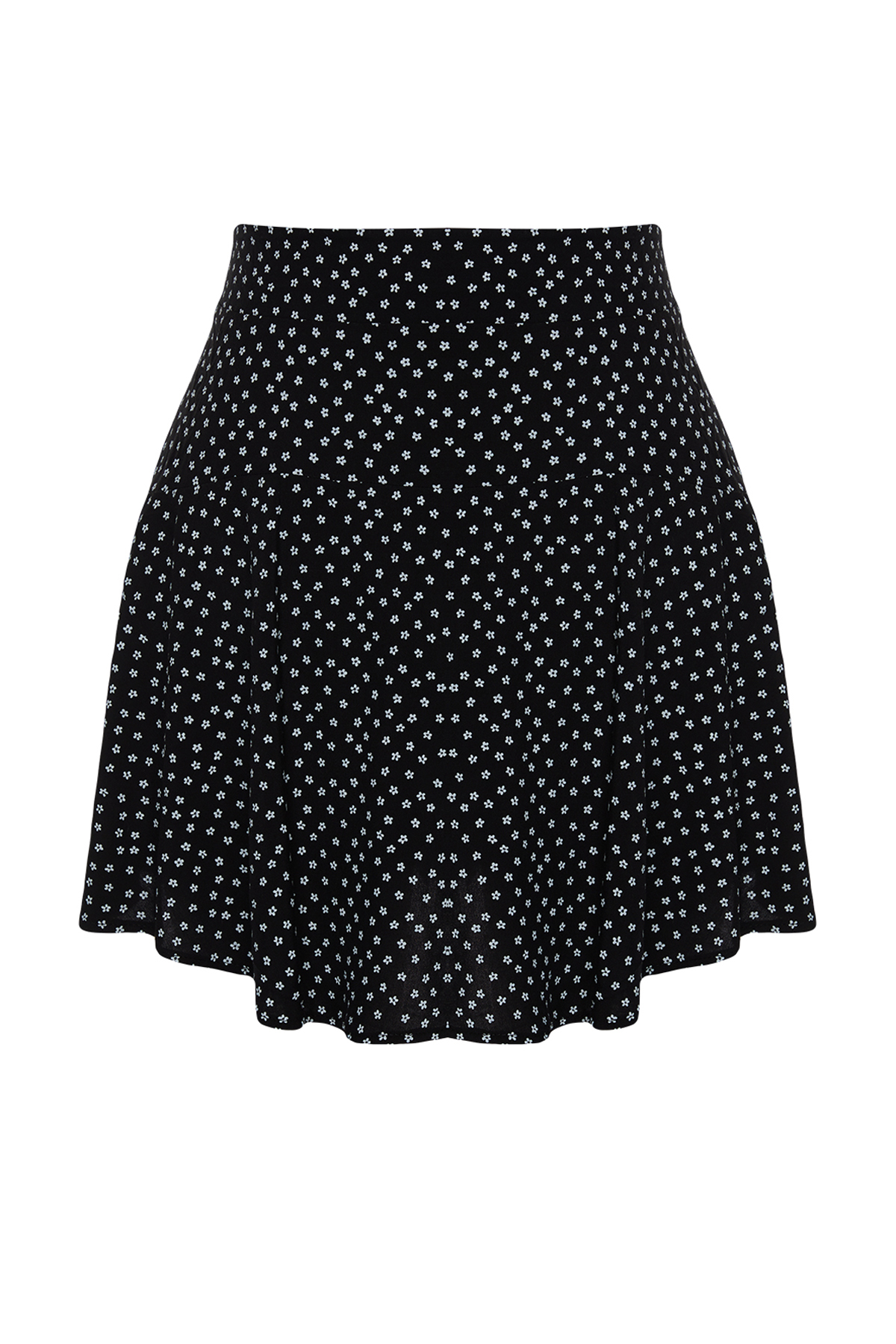 Trendyolmilla  Siyah Çıtır Çiçek Desenli Dokuma Etek Görünümlü Şort TWOSS24SR00213 - Görsel 8