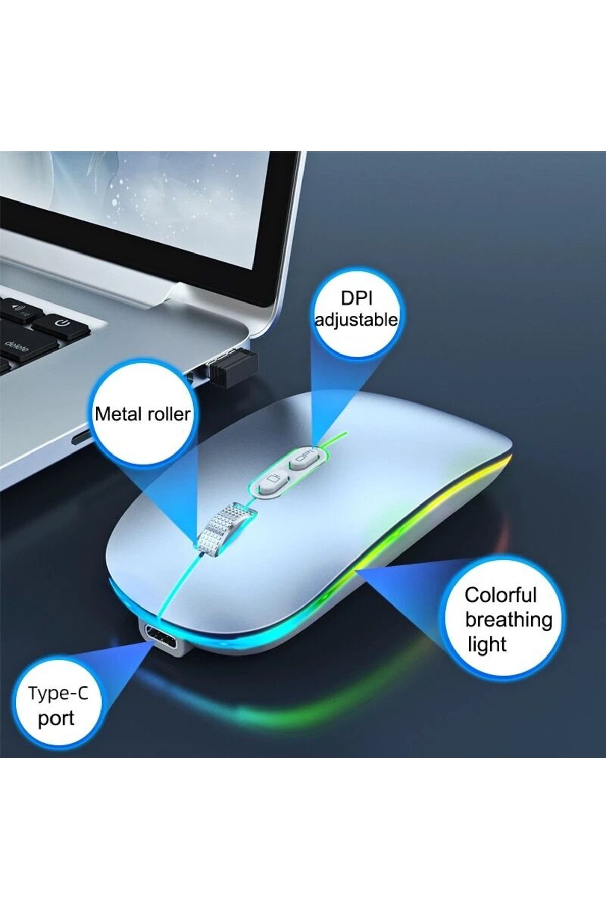 Choice-Dual Mode Bluetooth 2.4G Wireless Mouse One-Click Desktop Function Type-C Rechargeable Silent Bac... 5