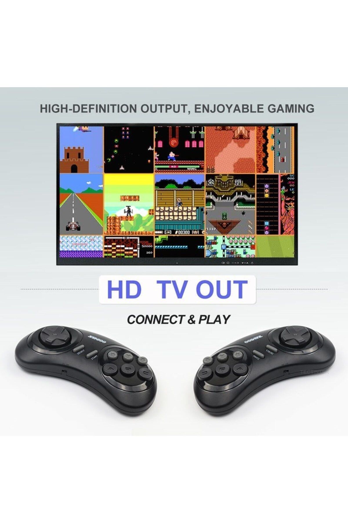 TECTINTER-16 Bit MD Retro Video Game Console For Sega Genesis Built-in 1500+ Classic Games Wireless Control... 3
