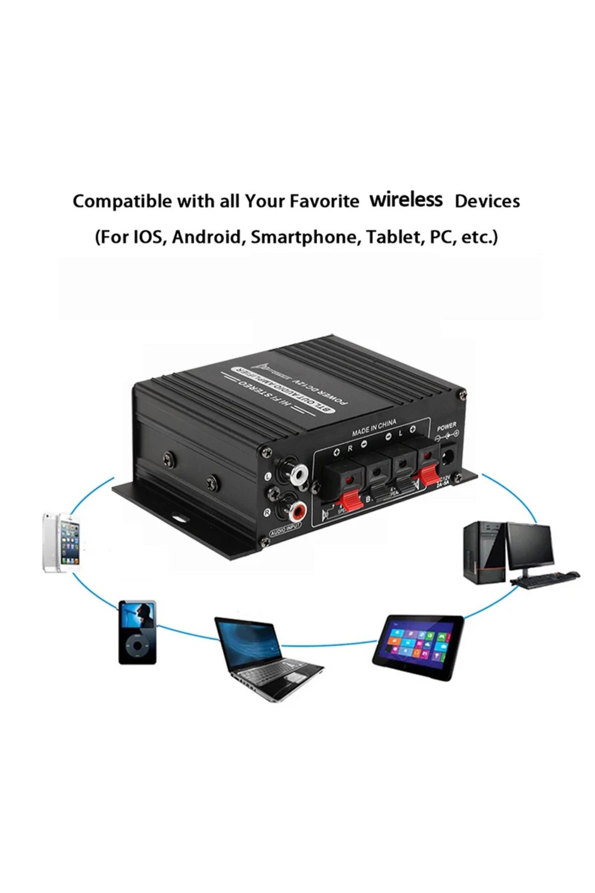 luxuglow-AK170 Mini Digital Power Audio Car Amplifier Blue Light Stereo Audio Amplifier for Home Theater C... 3