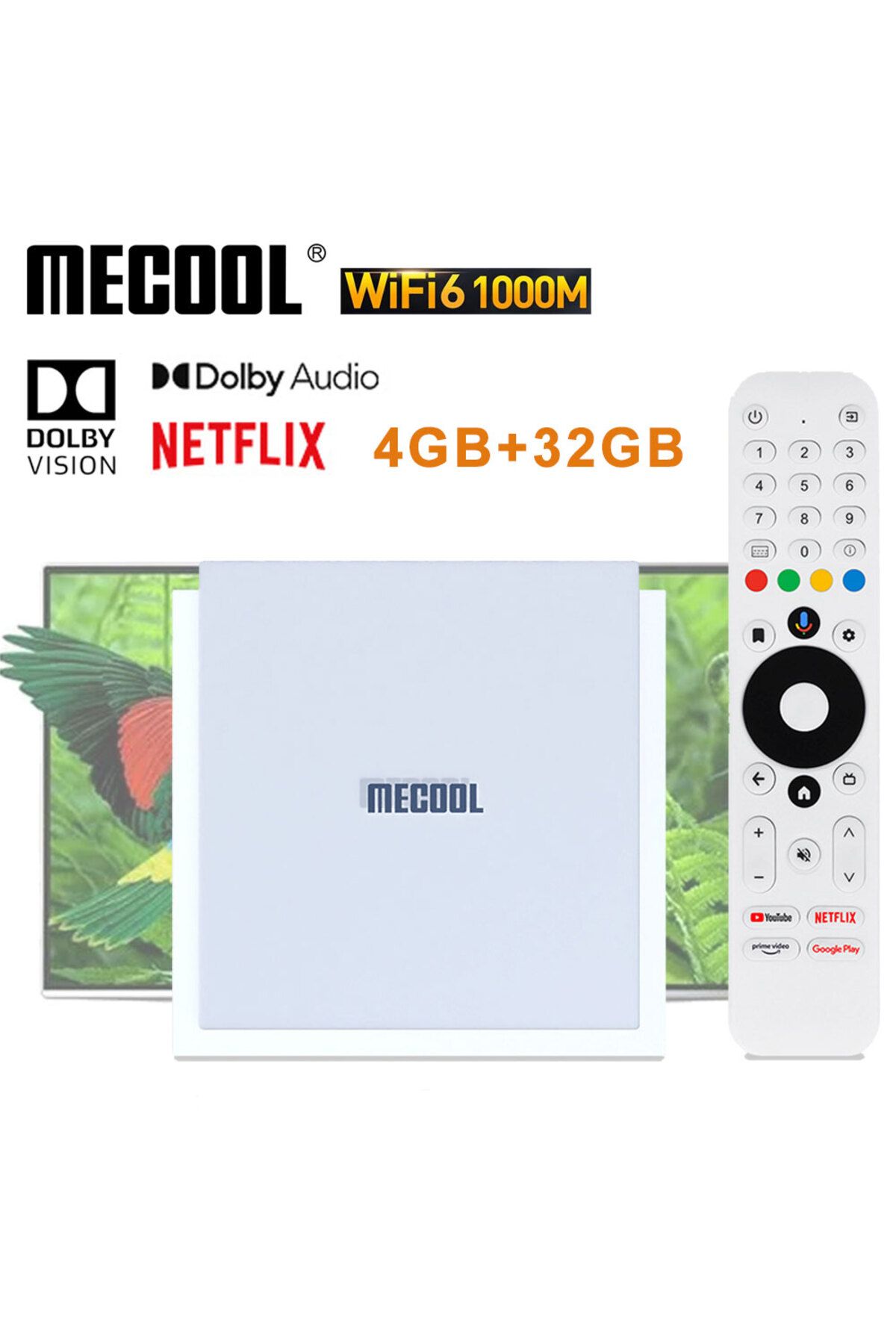 Choice-MECOOL KM2 PLUS DELUXE Android 11 EU Plug TV BOX Google TV Dolby Vision Atmos 4GB DDR4 32GB 100... 2