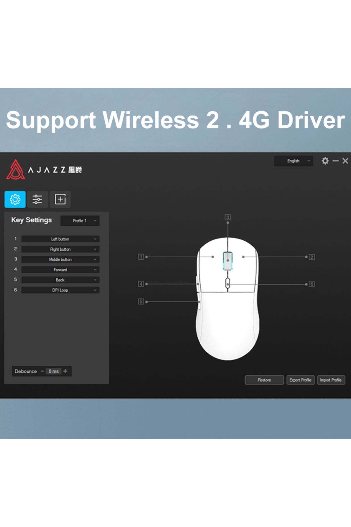 Ajazz-Aj139Pro Wireless 2.4G Mouse PAW3395 Sensor Gamer Pro Mouse 26000DPI Programmable Computer ... 6