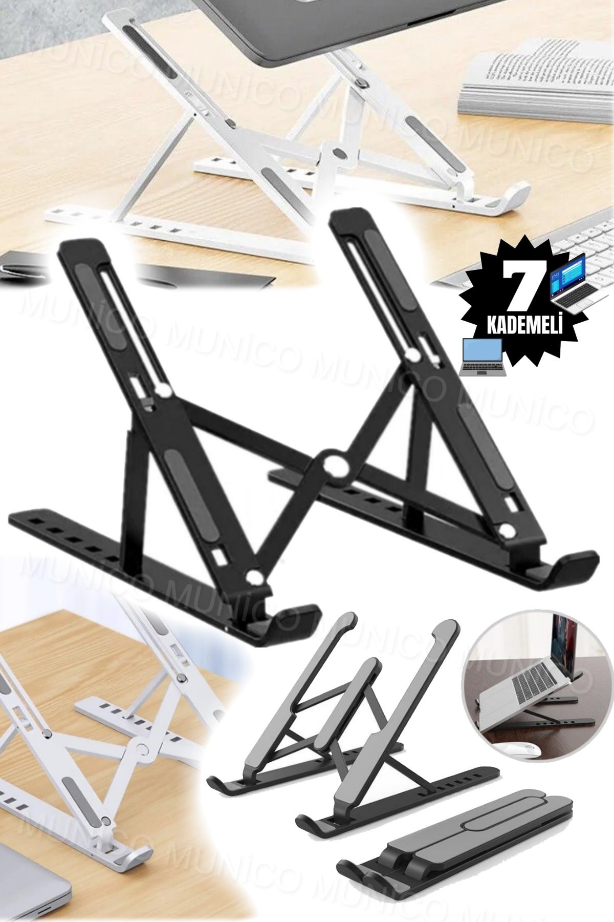 Tablet ve Laptop İçin Ayarlanabilir Stand - Ergonomik ve Taşınabilir Omurga Sağlığı İçin 7 Kademeli 4