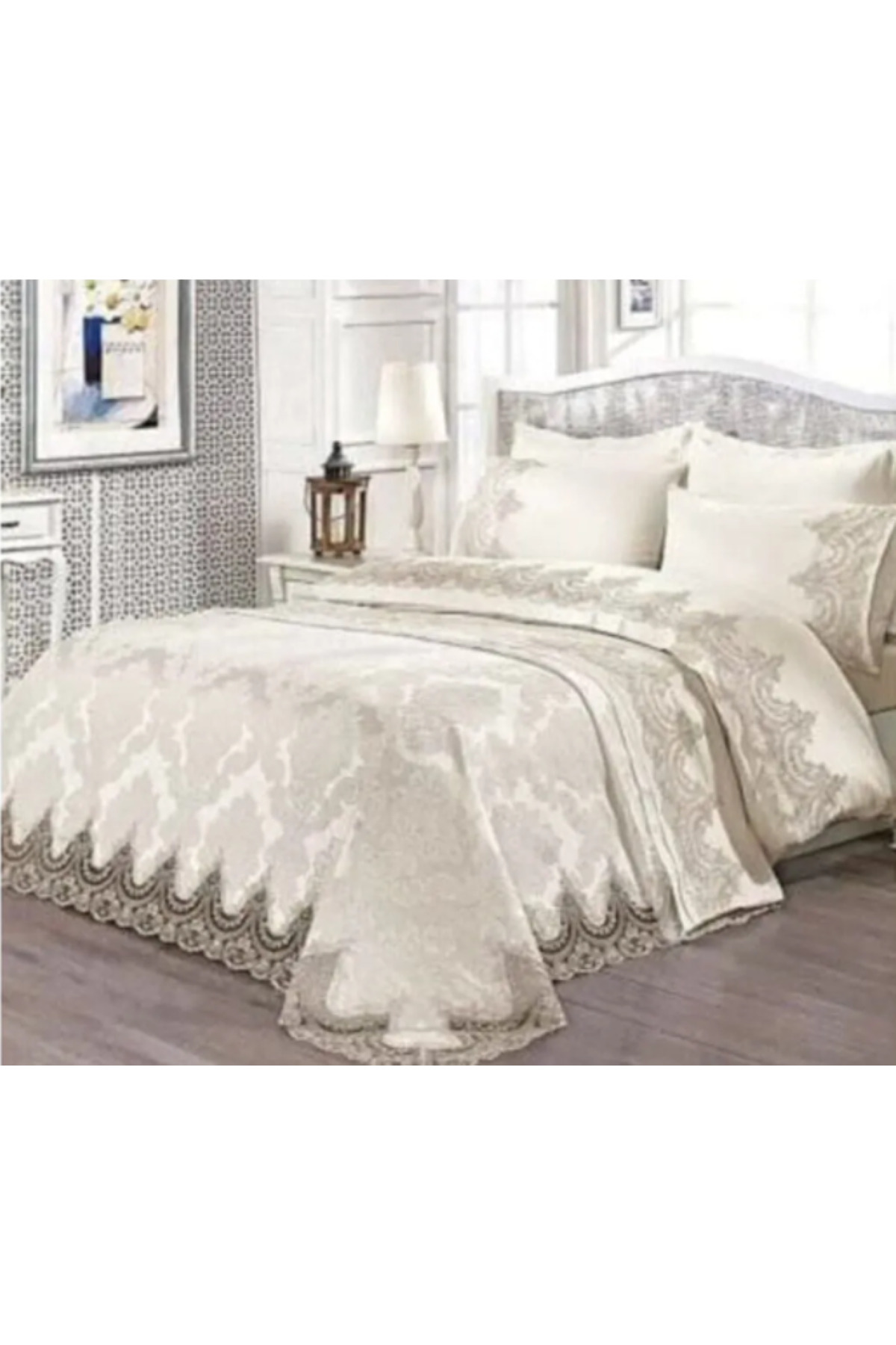 ZESA HOME Fransız Dantelli 7 Parça Gelin Seti