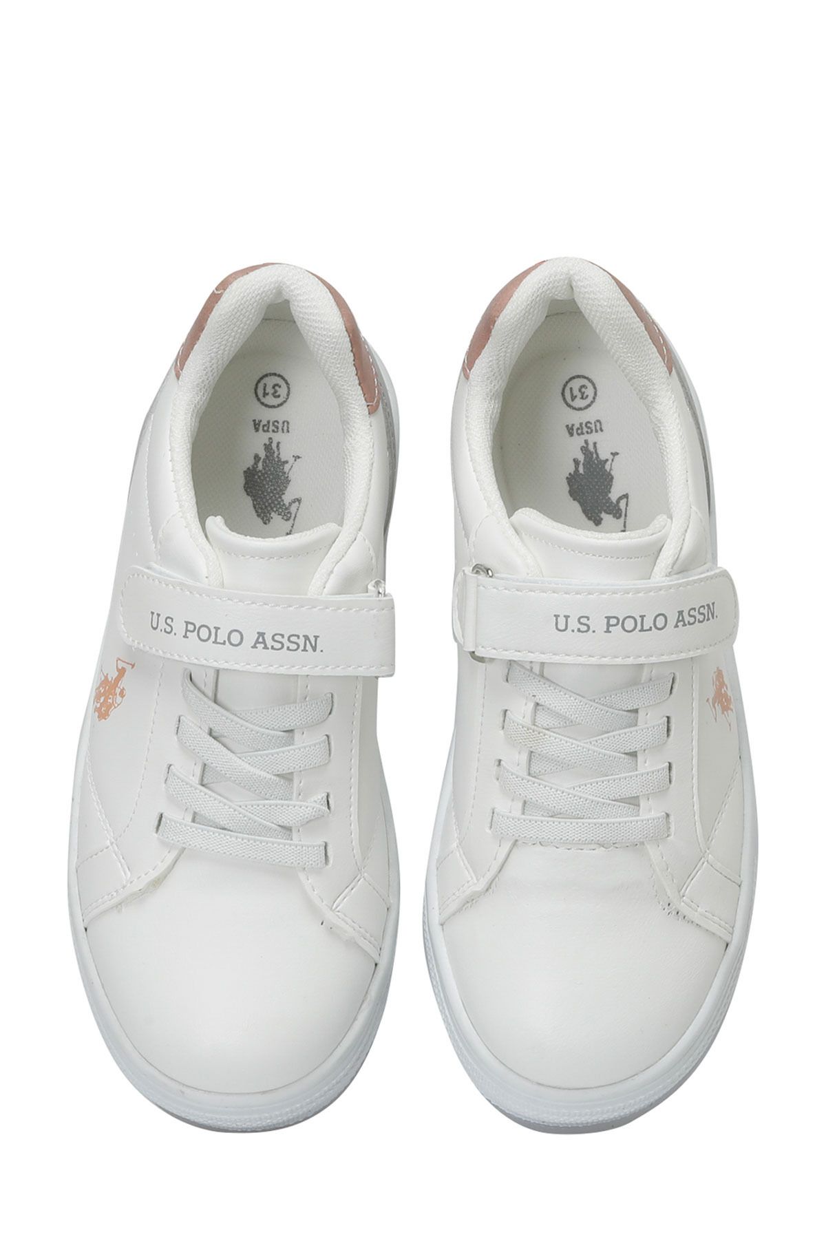 اسنیکر سفید دخترانه و بچگانه کفش ورزشی دختر 4FX U.S. Polo Assn.