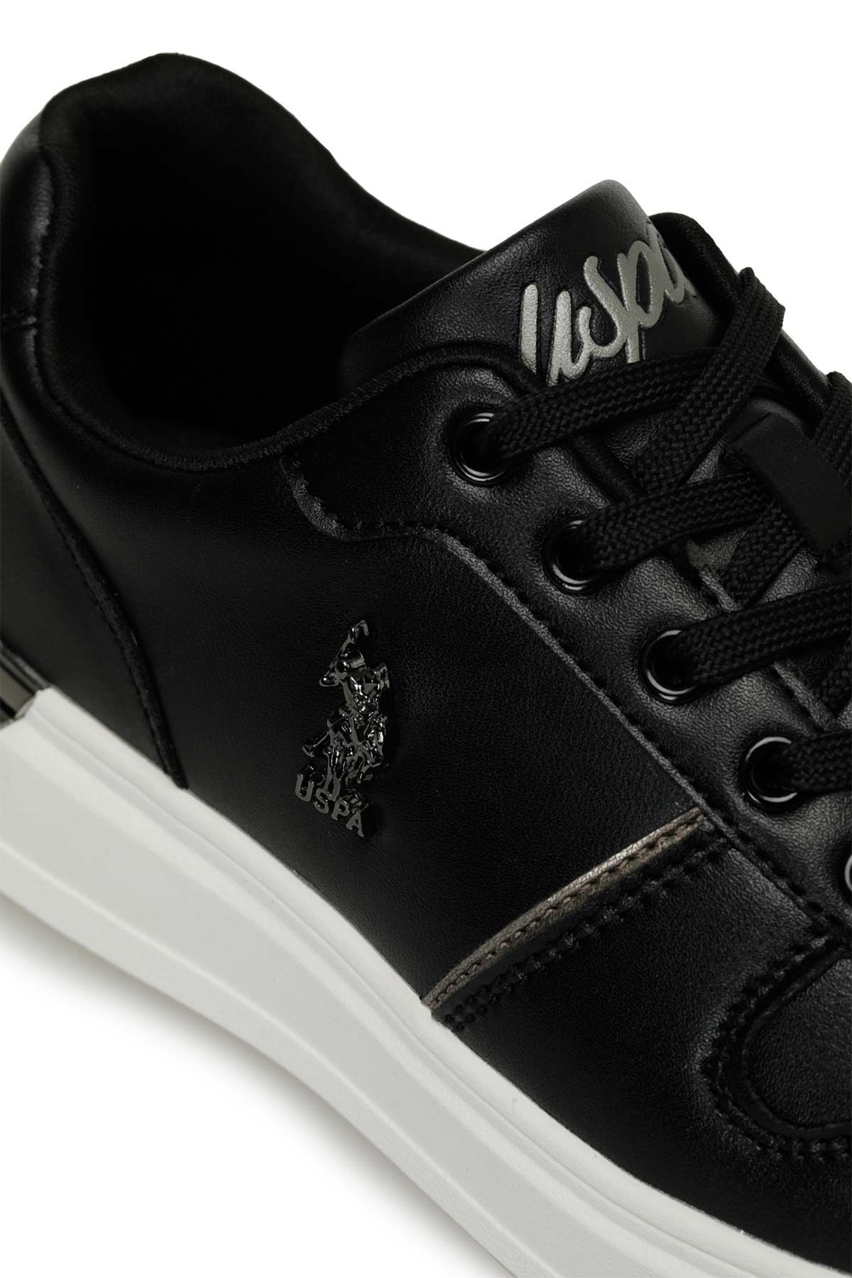 اسنیکر مشکی زنانه کفش ورزشی سیاه Alka 4fx U.S. Polo Assn.