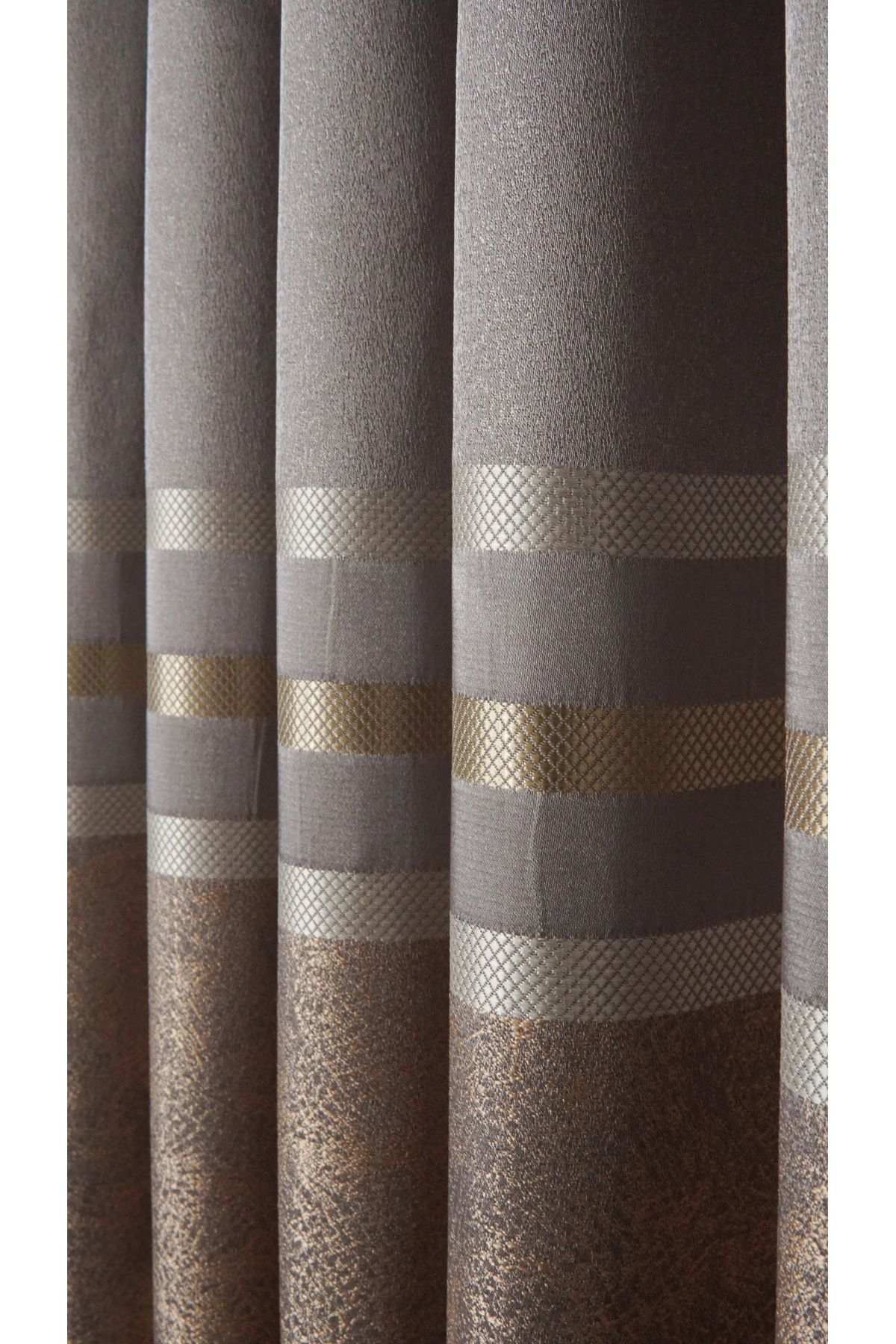 Yuka-Clipboard Background Curtain Mink Gold - Single Wing with Gold Gray Stripe Frequent Pleated Jacquard Bright Pattern 7