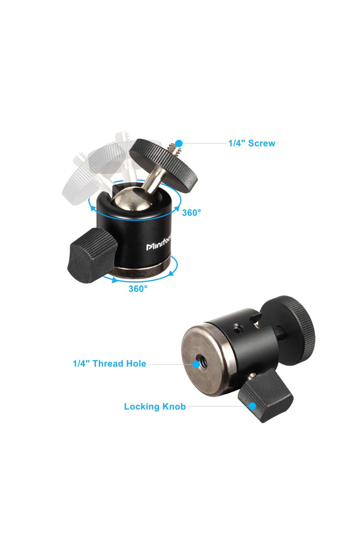 Choice-Mini Ball Head with 1/4" Camera Mount Adapter 360 Degree Rotatable Tripod Head for Digital Camera... 3
