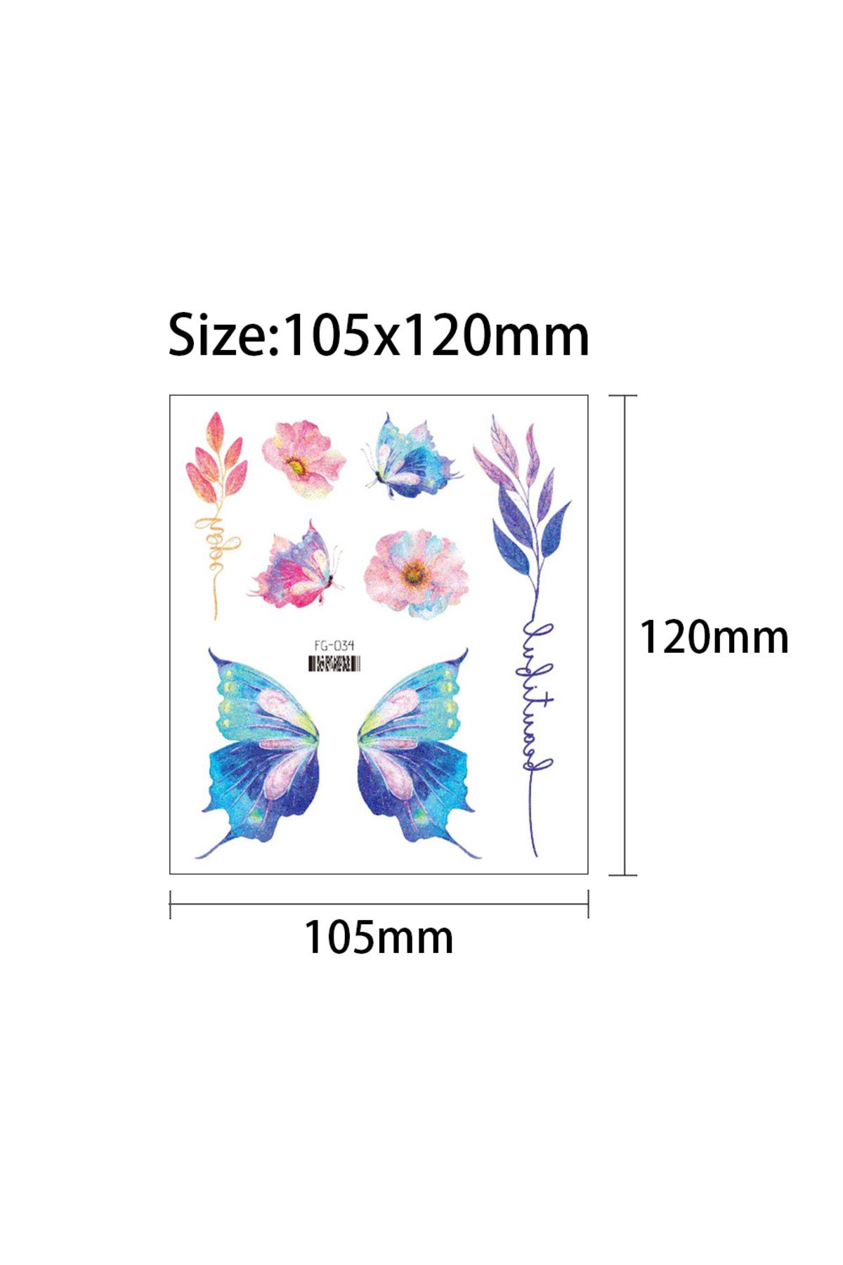 Choice-12 Sheets Butterfly Tattoos Temporary for Kids Women Eyes Make Up Galaxy Waterproof Face Tattoo S... 7