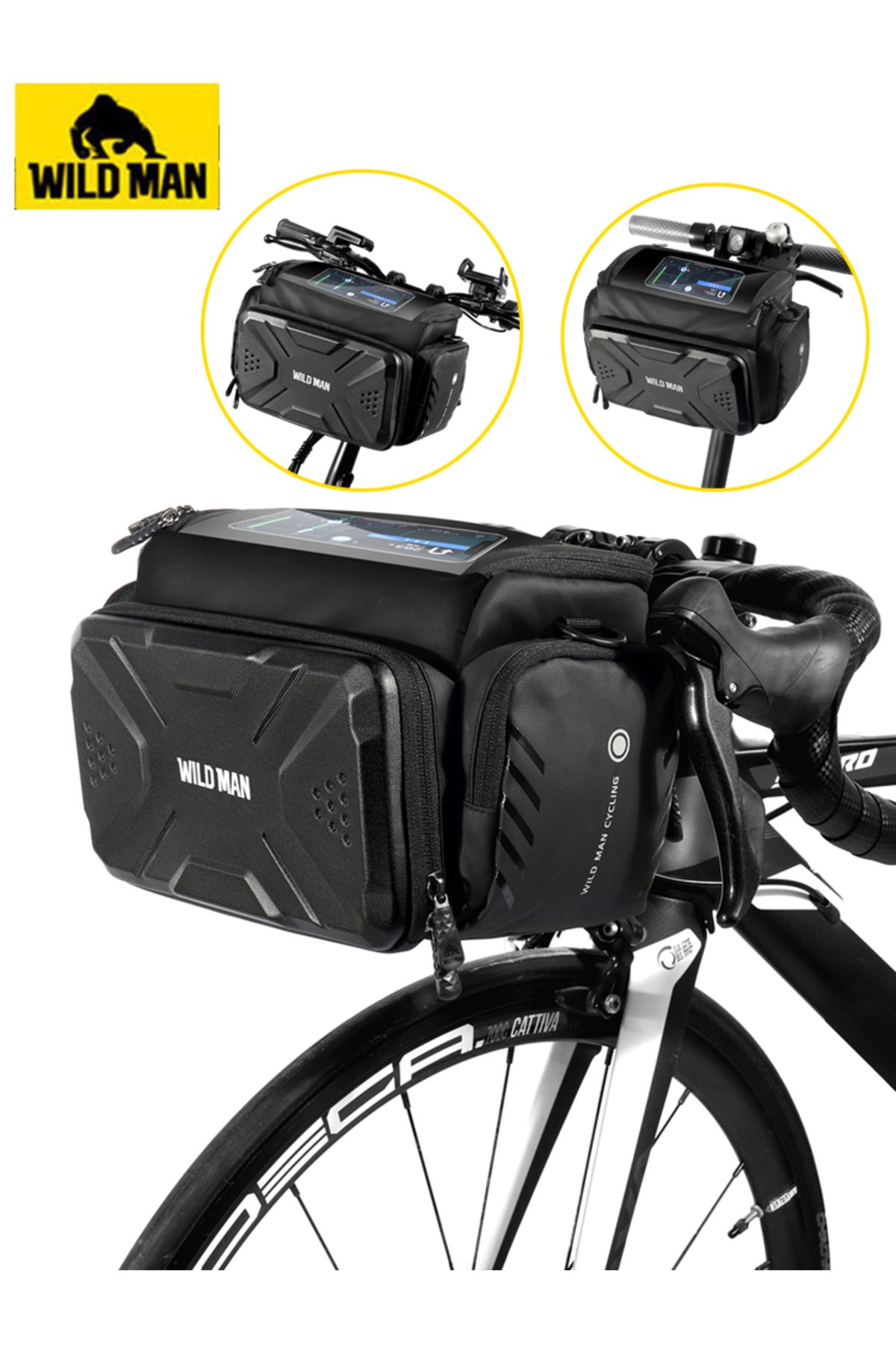 Choice WILD MAN Bicycle Bag Big Capacity Waterproof Front Tube Cycling Bag MTB Handlebar Bag Front Trunk. Trendyol