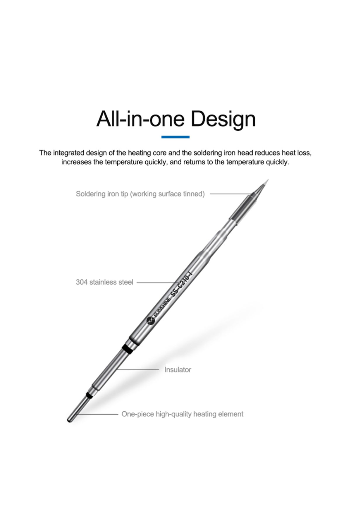 Choice-C210 Integrated Soldering Iron Tip S210 Heating Core Efficient Heat Conduction for JBC Sugon Aife... 5