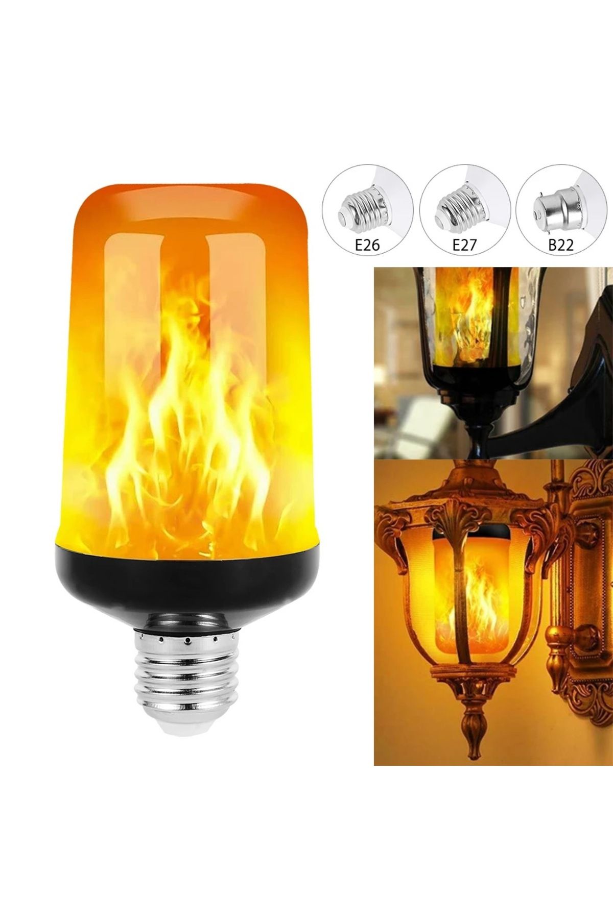 FPKB-B22 E27 LED Flame Light Bulbs 4 Modes Party LED Flame Effect Light Simulation Fire Lights Bulb KT... 3