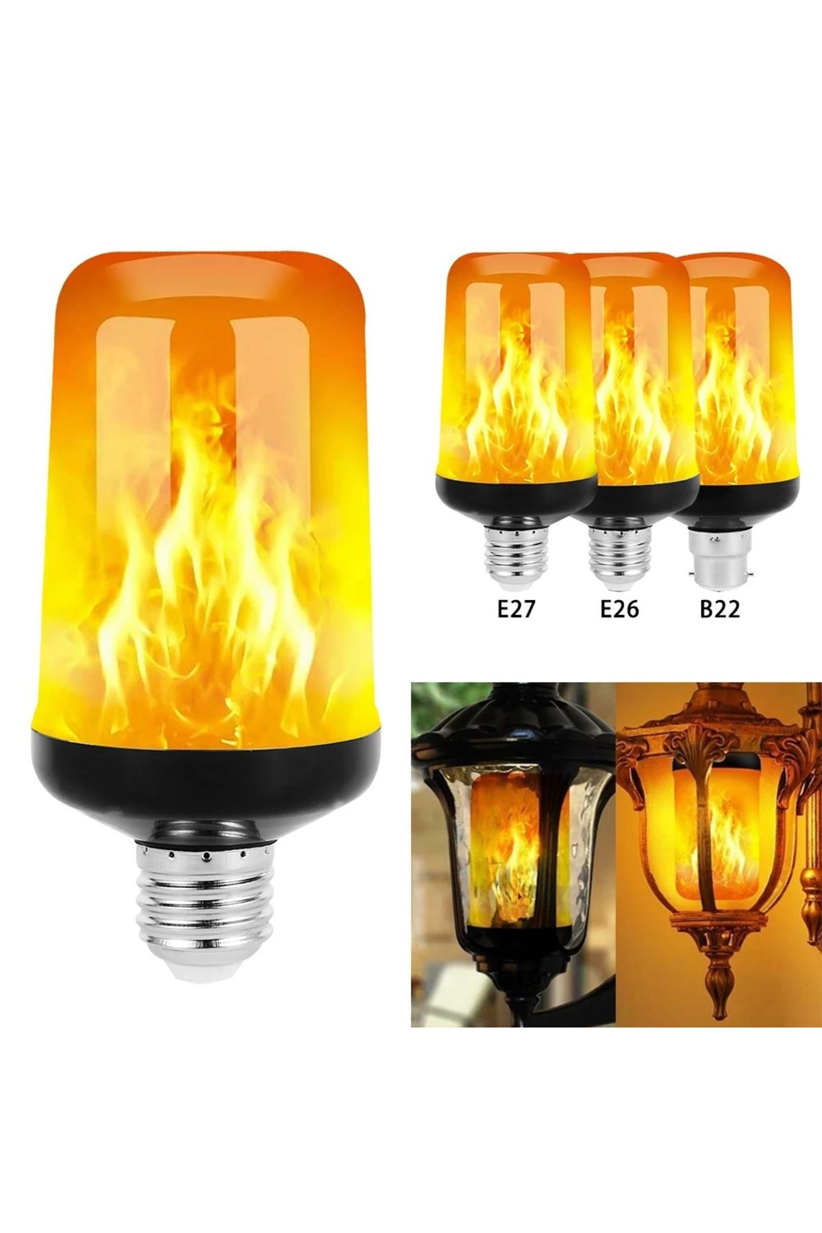 FPKB-B22 E27 LED Flame Light Bulbs 4 Modes Party LED Flame Effect Light Simulation Fire Lights Bulb KT... 2