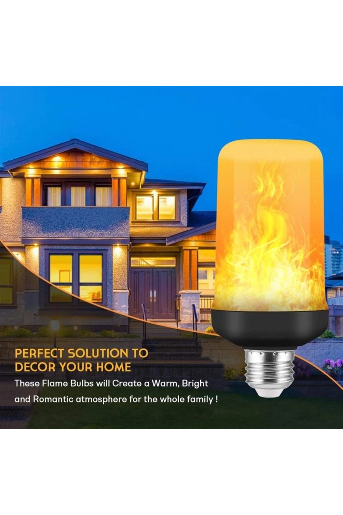 FPKB-B22 E27 LED Flame Light Bulbs 4 Modes Party LED Flame Effect Light Simulation Fire Lights Bulb KT... 5