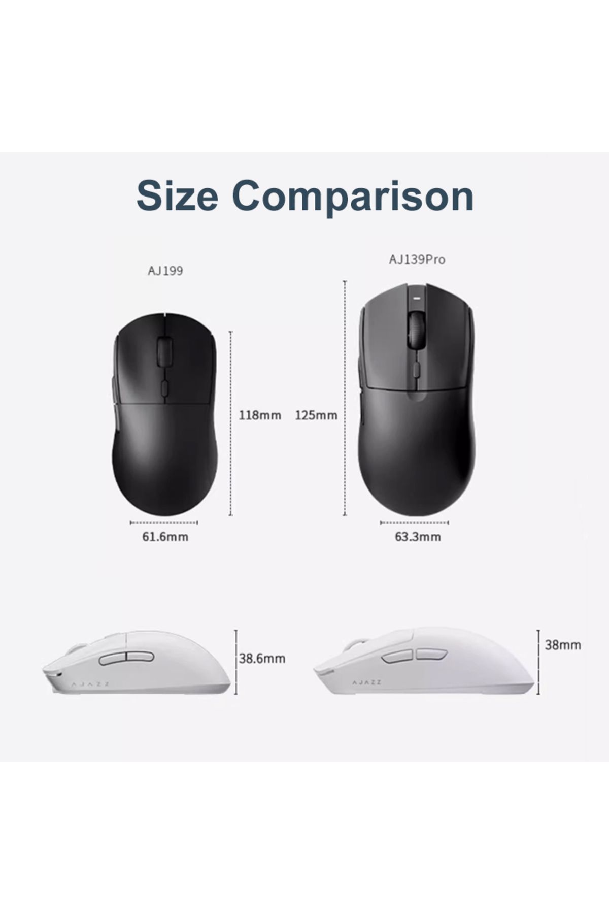 Ajazz-Aj139Pro Wireless 2.4G Mouse PAW3395 Sensor Gamer Pro Mouse 26000DPI Programmable Computer ... 7