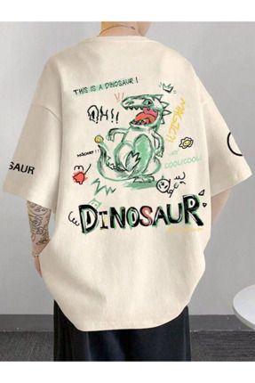BLACK N CE Unisex Dinosaur S rt Bask l Oversize T shirt Fiyat Yorumlar Trendyol