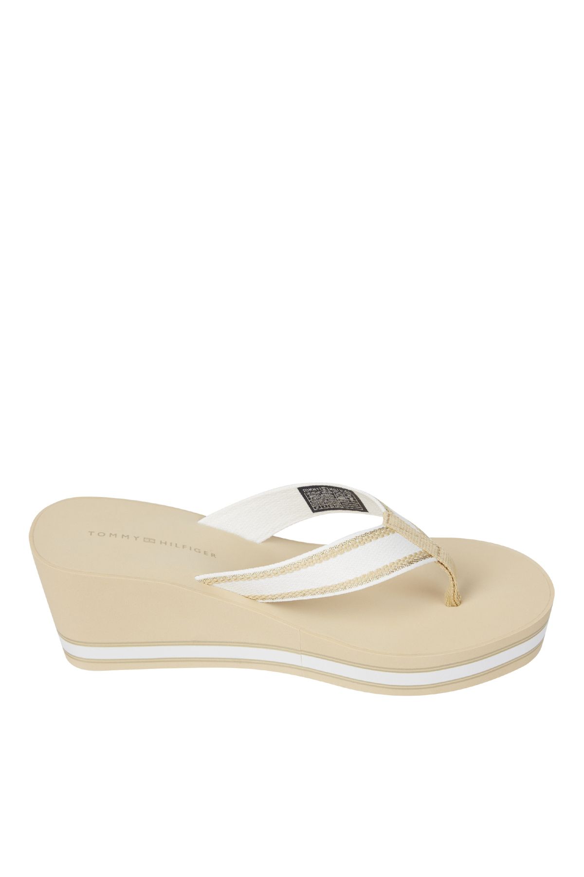 دمپایی نود زنانه Beige Beach Slipper FW0FW07903ACR اورجینال Tommy Hilfiger