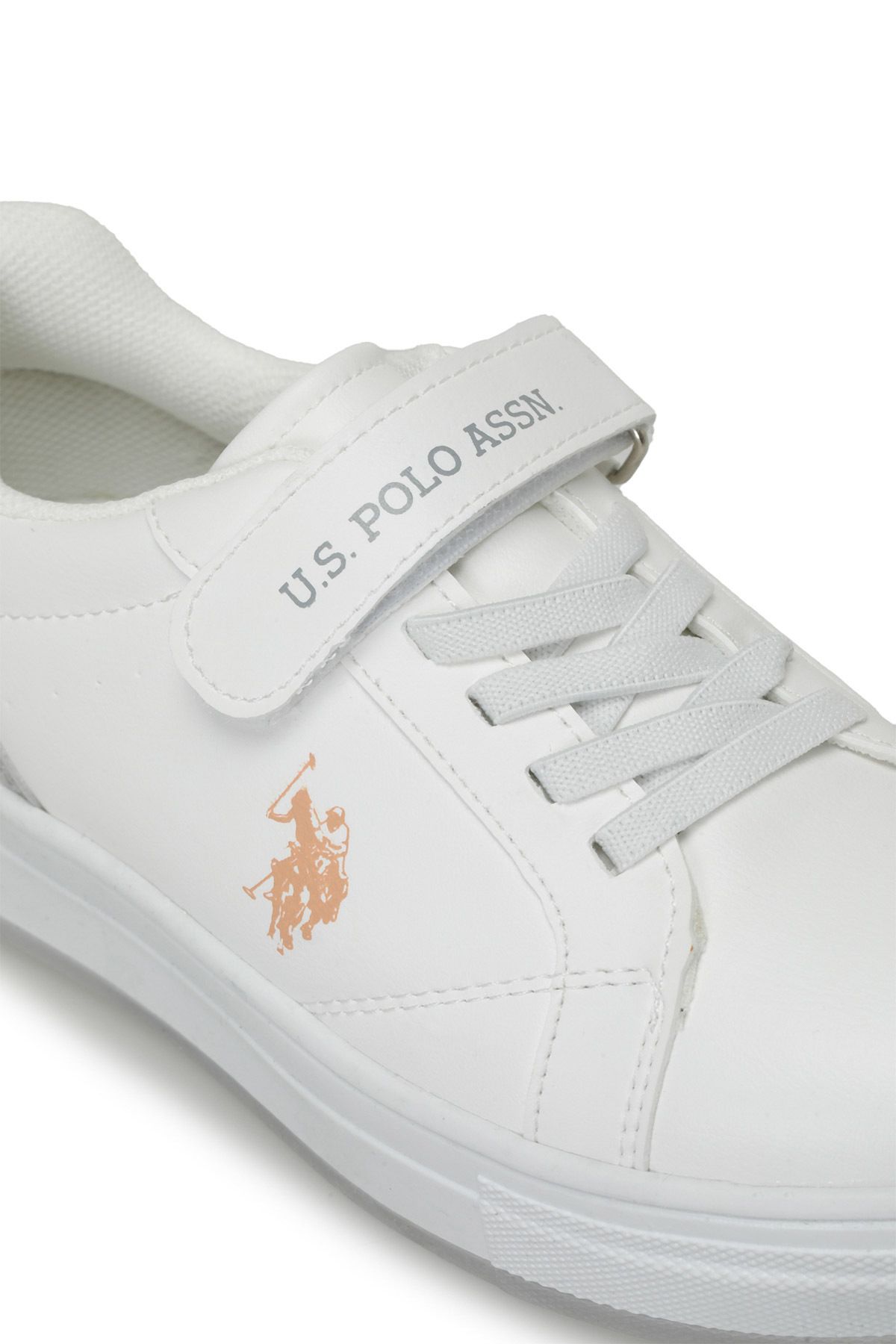 اسنیکر سفید دخترانه و بچگانه کفش ورزشی دختر 4FX U.S. Polo Assn.