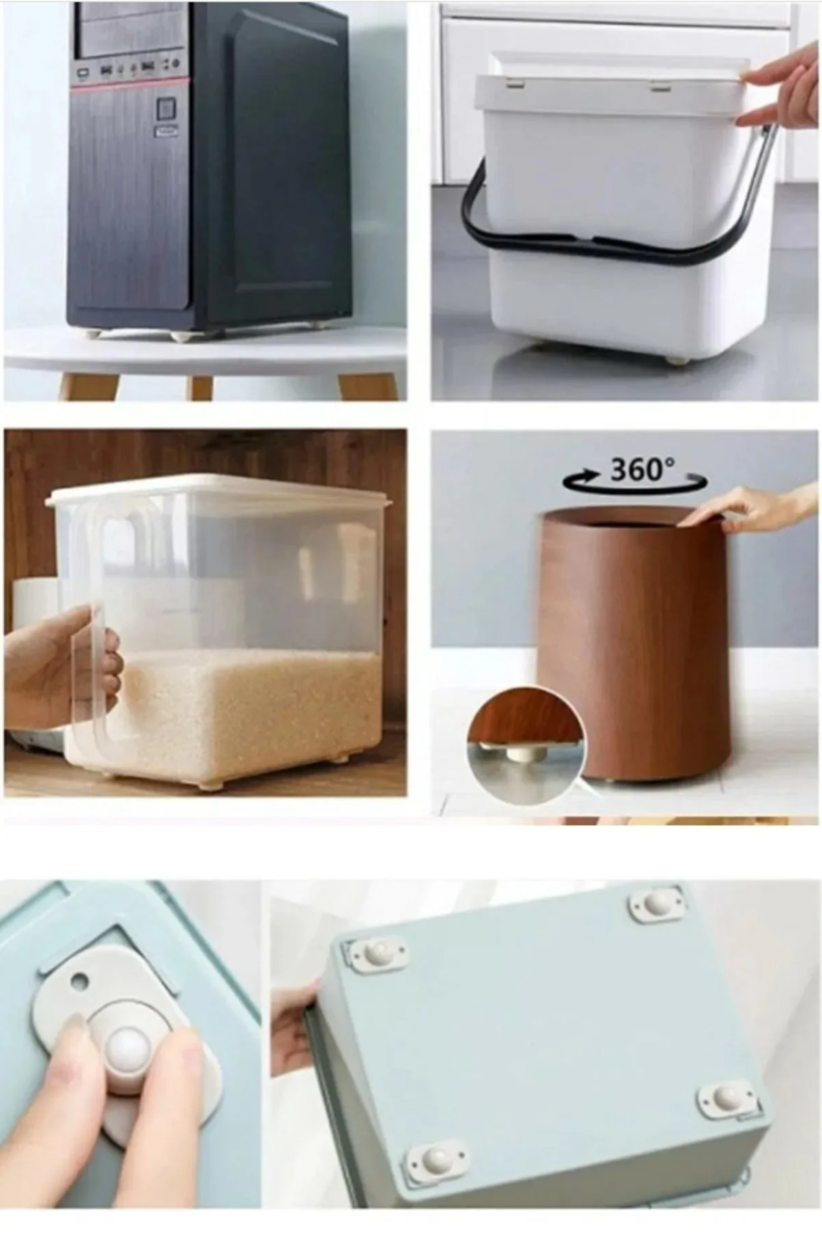 AYGÖREN HOME Bilyeli Airfryer Ve Eşya Kaydırma Aparatı 4lü Set 360 Derece Evrensel Döner Tekerlek Kasnak