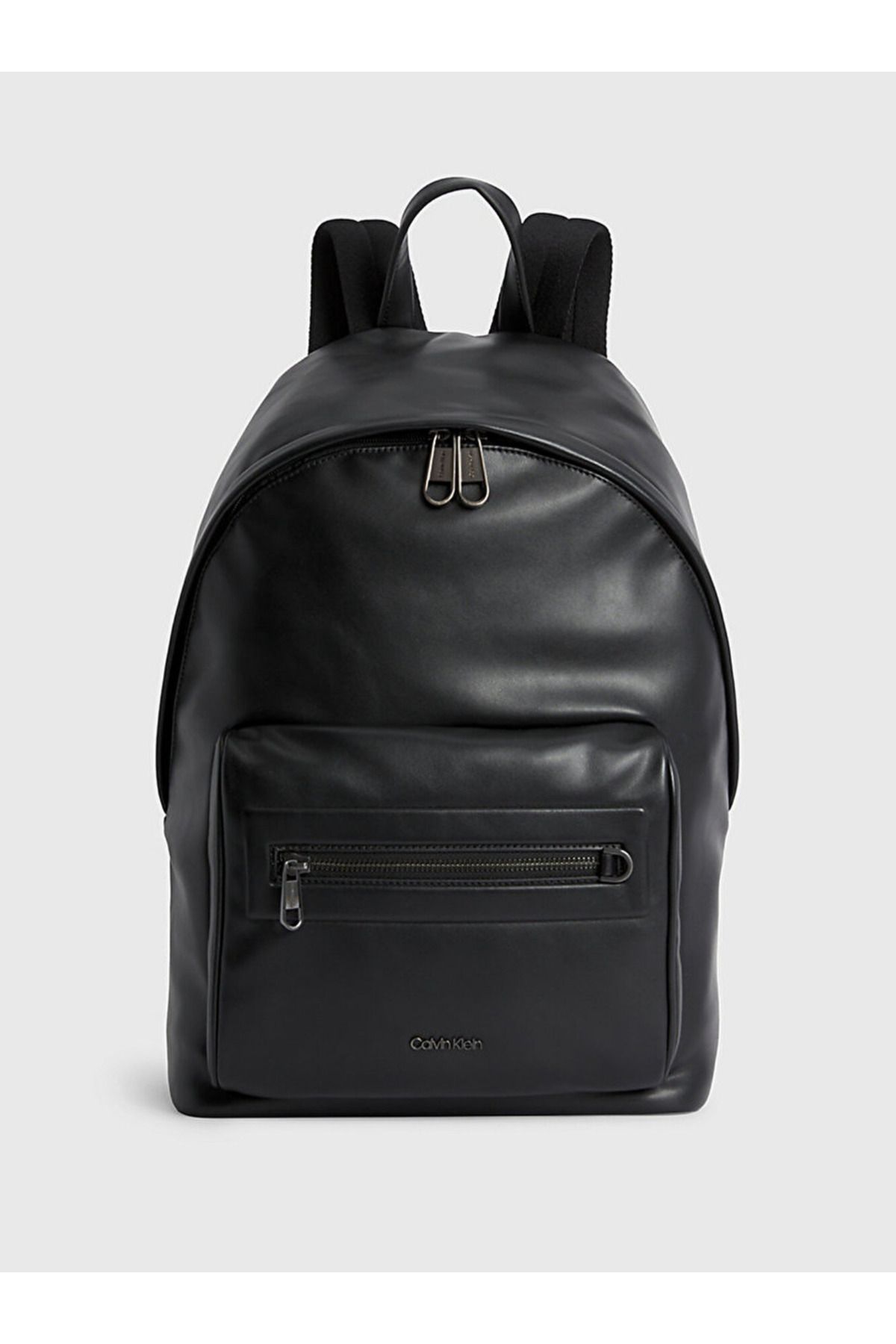 Black leather calvin klein backpack sales