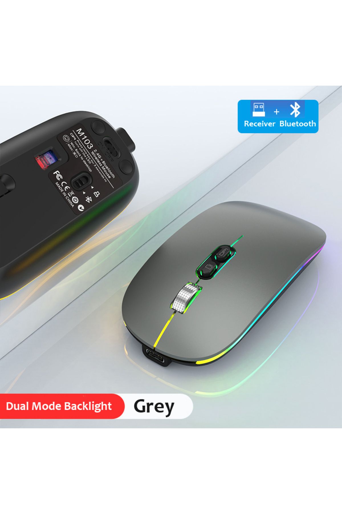 Choice-Dual Mode Bluetooth 2.4G Wireless Mouse One-Click Desktop Function Type-C Rechargeable Silent Bac... 1