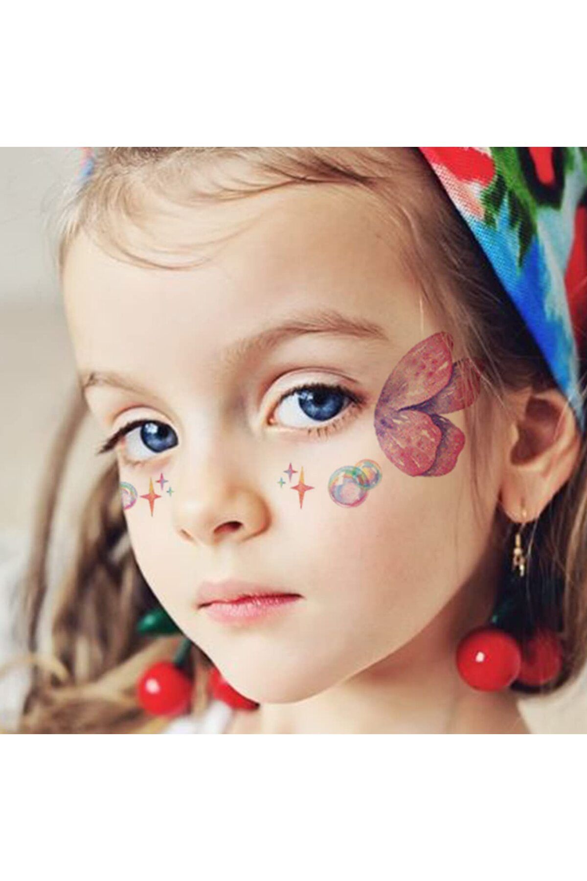 Choice-12 Sheets Butterfly Tattoos Temporary for Kids Women Eyes Make Up Galaxy Waterproof Face Tattoo S... 3
