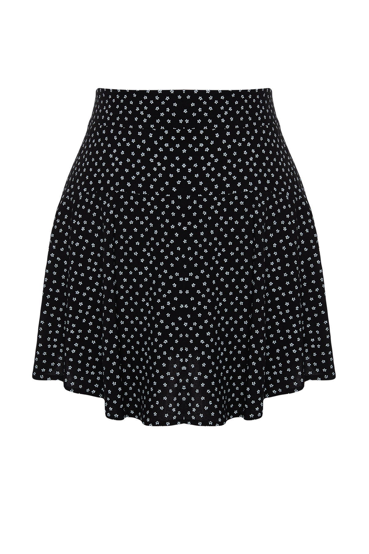 Trendyolmilla  Siyah Çıtır Çiçek Desenli Dokuma Etek Görünümlü Şort TWOSS24SR00213 - Görsel 7