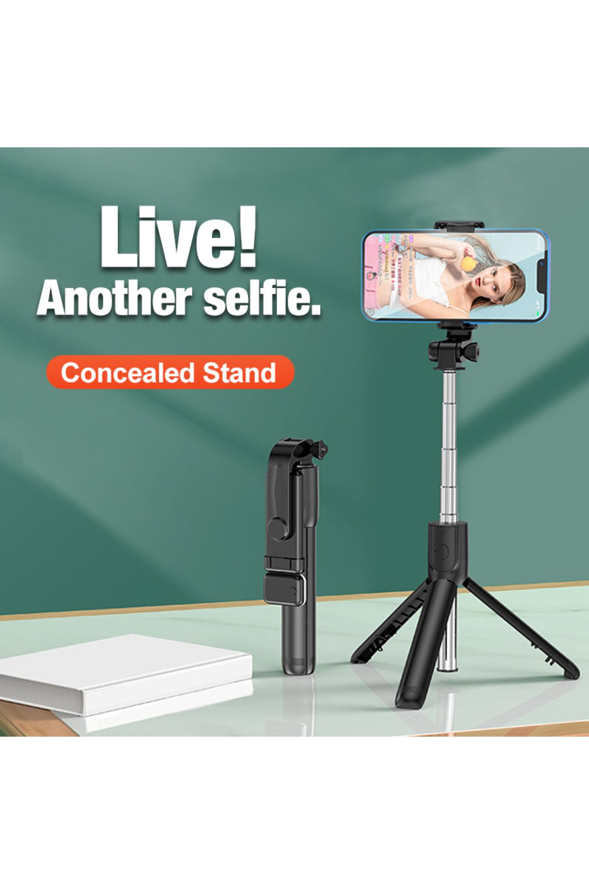 HONGDAK-Bluetooth Cell Phone Selfie Stick Tripod Wireless Remote multifunctional Extendable Portable Phon... 7