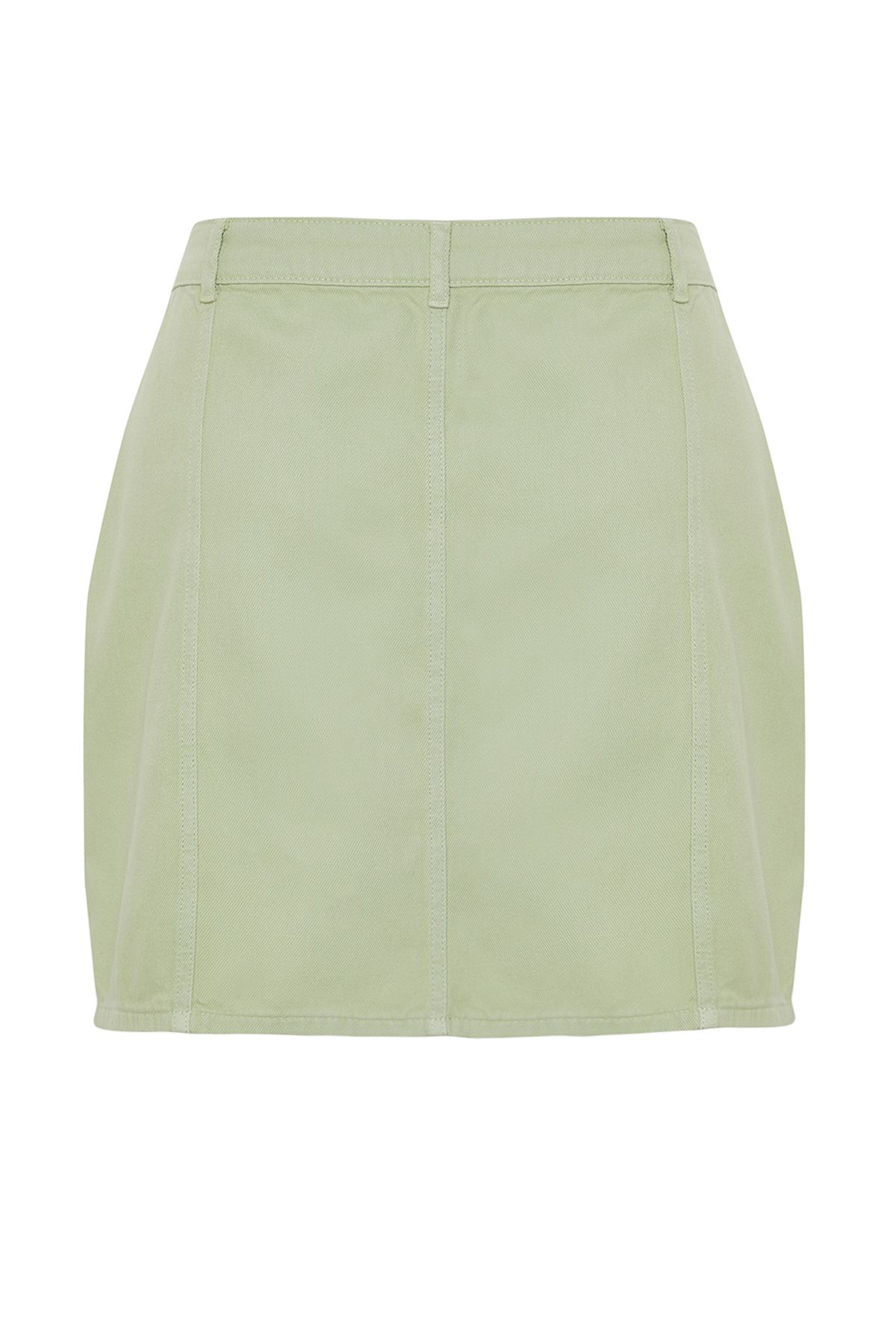 Trendyol Curve-Mint zapínaná mini džínsová sukňa TBBSS24AZ00045 8