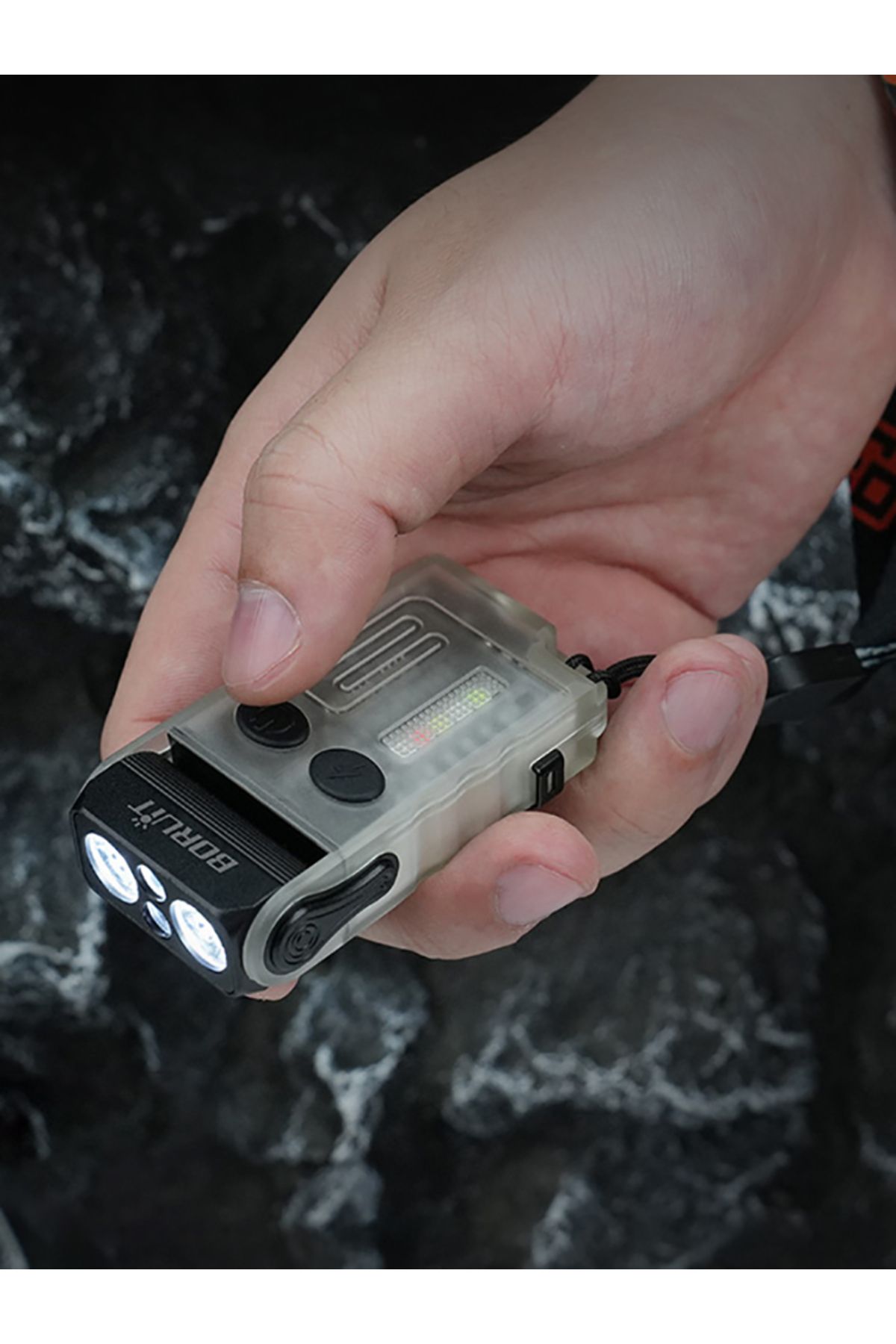 Choice-BORUiT V20 Keychain EDC LED Flashlight Head Swivels Type-C Rechargeable Magnet Torch Buzzer Work ... 8