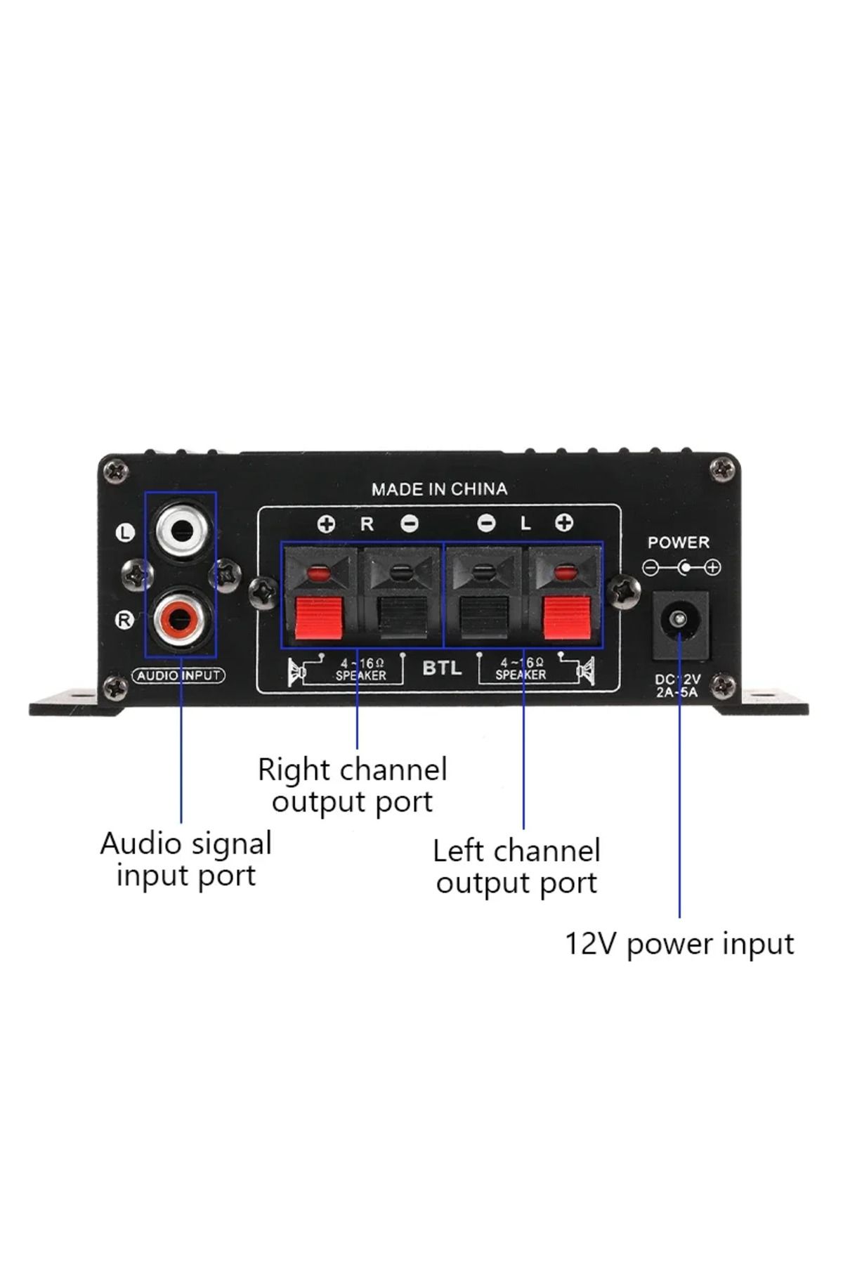 luxuglow-AK170 Mini Digital Power Audio Car Amplifier Blue Light Stereo Audio Amplifier for Home Theater C... 6