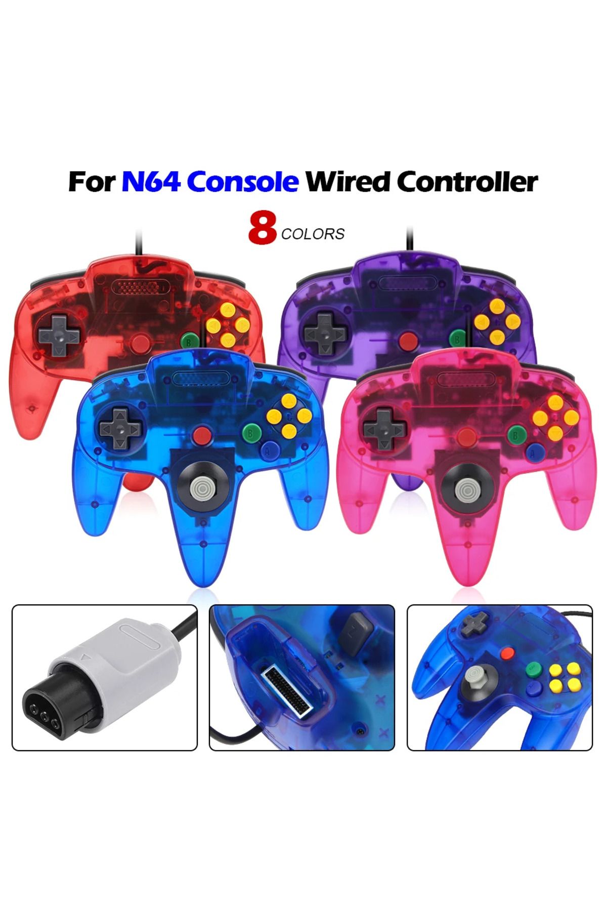 HeroAngel-8 Colors Wired Gamepad for Nintend N64 Console Control for N64 Classic Joystick Retro Game Consol... 3