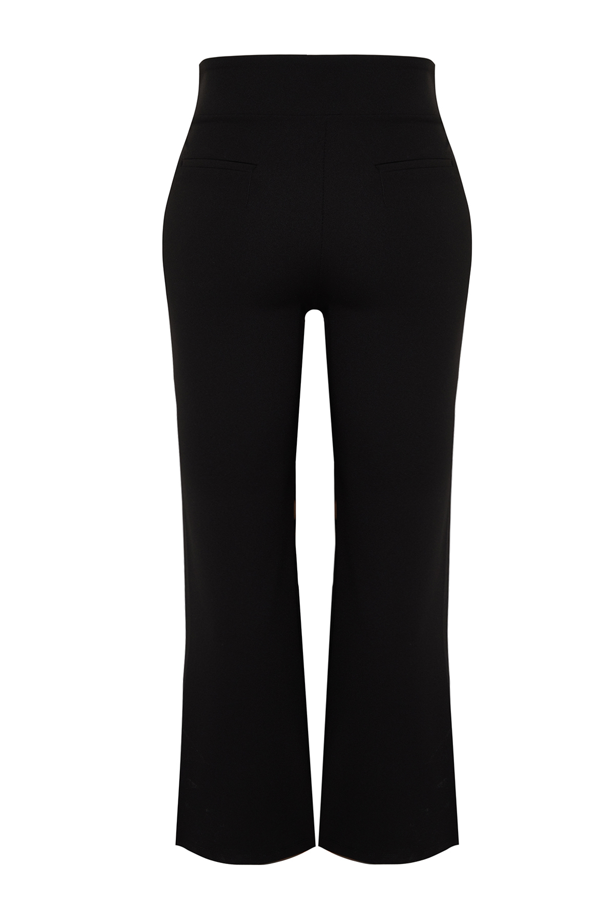 Trendyolmilla  Siyah Beli Kemer Detaylı Yüksek Bel Flare Örme Büyük Beden Pantolon TBBSS24AR00030 - Görsel 8